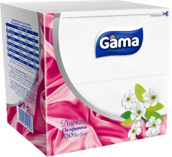Салфетки Gama, 33 х 24 cm, 1-6 сгънати, бели, 100 броя