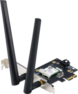 Мрежова карта/адаптер Безжичен адаптер ASUS PCE-BE6500 WiFi 7 PCI-e две външни антени и Bluetooth 5.4