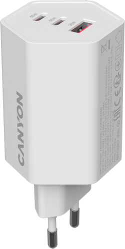 Принадлежност за смартфон CANYON charger HEXAGON 65 GaN 65W 2xPD 1xQC EU White