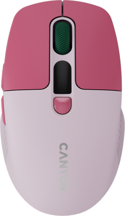 Мишка CANYON CNS-CMSW26P LCD Silent Dual Mode Wireless, 2400 DPI, Розова