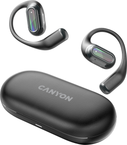 Слушалки CANYON headset OnFlow 12 OWS ENC Black