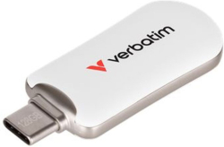 USB флаш памет Verbatim Plectra, 128 GB, USB Type-C 3.2, бяла