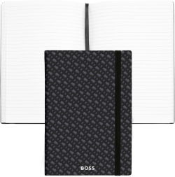  Hugo Boss Тефтер Monogram, A5, на редове, сив