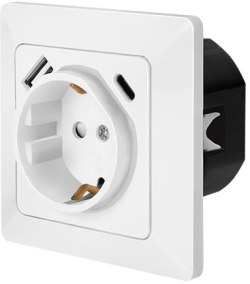 Контакт Wall outlet 1x CEE, 1xUSB-A, 1xUSB-C, Logilink PA0253