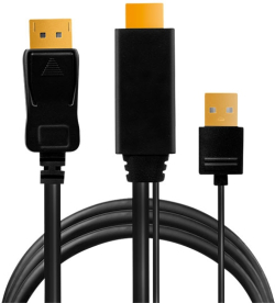 Кабел/адаптер Cable HDMI M + USB M - DP M, 4K, 2m, Logilink CH0091