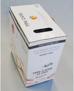 Инсталационен LAN кабел  Кабел FTP Cat5e 25AWG 0.45mm Xcom Cu, Сив, 305 метра