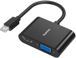 HAMA Видео адаптер 2 в 1, Mini Displayport - VGA  HDMI, Ultra-HD 4K