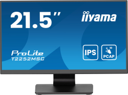 Монитор IIYAMA T2252MSC-B2AG, 21.5'', IPS panel, AG, 16:9, FHD 1920x1080, 250cd/m2, 1000:1, 5ms, 7H, 10-pts PCAP touch, HDMI, DP, 2x USB