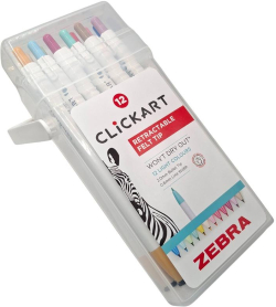  Zebra Маркер Clickart, автоматичен, 12 цвята