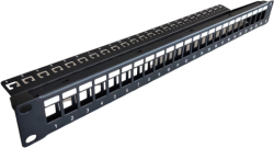 Пач панел за 19" шкаф (празен) 24 порта RJ45-1U
