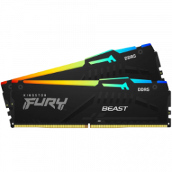 Памет Kingston FURY Beast RGB 16GB (2 x 8GB) DDR5, 5600MT/s CL40; KF556C40BBAK2-16