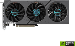 Видеокарта GIGABYTE GeForce RTX 4060 Eagle OC 8GD, 3X вентилатори WINDFORCE, 8GB GDDR6, 128-bit, GV-N4060EAGLE OC-8GD
