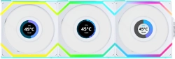 Вентилатор Вентилатори 3бр Lian Li UNI FAN SL Wireless LCD Reverse Blade ARGB PWM - 120 mm Бели