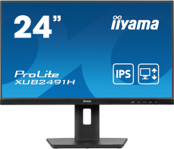 Монитор IIYAMA XUB2491H-B1, 23.8'' IPS LED panel, 16:9, FHD 1920x1080, 300cd/m2, 1300:1, 80M:1, 100Hz, 0.5ms, Adaptive Sync, Flicker free