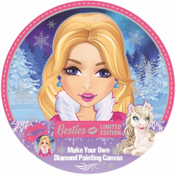  Moxy Платно за рисуване с мъниста Besties - Момиче, кръгло, 30 cm