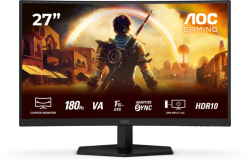 Монитор Геймърски AOC C27G42E, 27" Curved 1500R, VA, WLED, 1ms GtG, 0.5ms MPRT, 300cd m/2, 3000:1, Adaptive Sync, 2xHDMI, DP