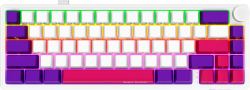 Клавиатура Lorgar KBP70MW, Безжична, Механична, Toxic Purple Linear суичове, Гейминг, RGB подсветка, USB, Бяла/Лилава