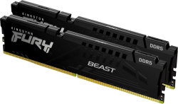 Памет Kingston FURY Beast Black XMP, 64GB (2x32GB) DDR5 6400 MT/s, CL32; KF564C32BBK2-64