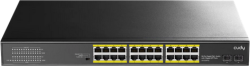 Суич Cudy GS1028PS2, 24 портов, 10-100-1000, 24 GbE with 802.3at-af PoE, 2 Uplink SFP, Default-VLAN-Extend Modes , за 19 rack