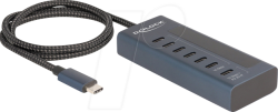 USB Хъб Delock USB Хъб, 7 порта, 10 Gbps, 6 x Data USB-C, 1 x PD 20W