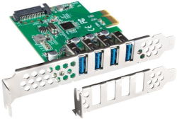 Мрежова LAN карта/адаптер Lanberg pci express x1 card--4x USB-A 3.1 gen1 low profile