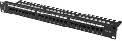 Пач панел Lanberg patch panel 24 port 1U 19" CAT.5e utp with cable organizer black