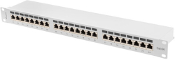 Пач панел Lanberg patch panel 24 port 1U 19" CAT.6a ftp with cable organizer shielded grey