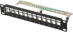 Пач панел Lanberg patch panel blank 12 port 1U 10" ftp for keystone modules black v2