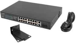 Комутатор/Суич Lanberg switch 16x 100mb poe+-2x 1GB-1x sfp unmanaged rack 10" & 19" gigabit ethernet 150w
