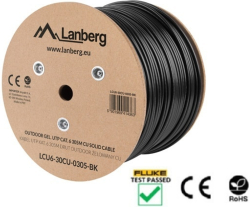 Инсталационен LAN кабел  Lanberg LAN cable CAT.6 utp 305m solid outdoor gel-filled cu black fluke passed