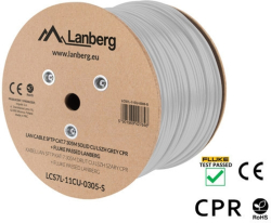 Инсталационен LAN кабел  Lanberg LAN cable CAT.7 sftp 305m solid cu lszh grey cpr + fluke passed