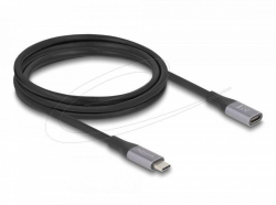 Delock Удължителен кабел USB-C, 40 Gbps, PD 240W, 2 м, сив