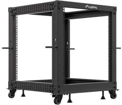 Шкаф за техника - Rack Lanberg open rack 19" 12U 600x600-1100 adjustable black