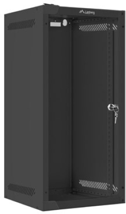 Шкаф за техника - Rack Lanberg rack cabinet 10" wall-mount 12U-280x310 (flat pack) with glass door black