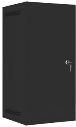 Шкаф за техника - Rack Lanberg rack cabinet 10" wall-mount 12U-280x310 for self-assembly with metal door black (flat pack)