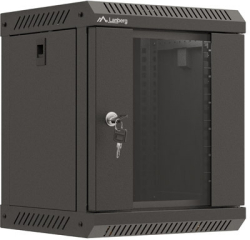 Шкаф за техника - Rack Lanberg rack cabinet 10" wall-mount 6U-300x300 (flat pack) with glass door black