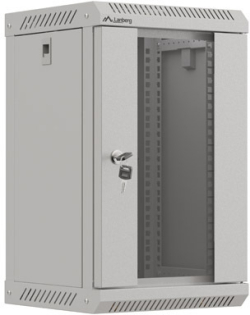 Шкаф за техника - Rack Lanberg rack cabinet 10" wall-mount 9U-300x300 (flat pack) with glass door grey