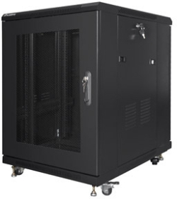 Шкаф за техника - Rack Lanberg rack cabinet 19" free-standing 15U-600x800 (flat pack) with mesh door black