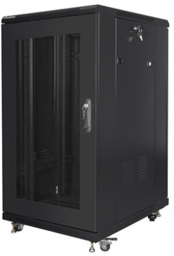 Шкаф за техника - Rack Lanberg rack cabinet 19" free-standing 22U-600x800 (flat pack) with mesh door black