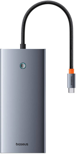 USB хъб Baseus 13 в 1 PortalJoy Series Type-C към HDMI+DP+VGA+C+USB+PD+RJ45+SD-TF+3.5мм - тъмносив