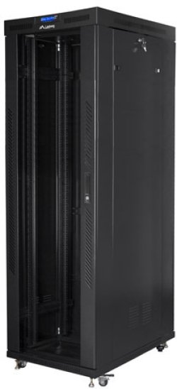 Шкаф за техника - Rack Lanberg rack cabinet 19" free-standing 42U-800x1000 (flat pack) with glass door lcd black v2