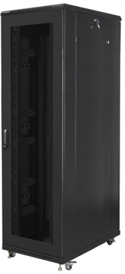 Шкаф за техника - Rack Lanberg rack cabinet 19" free-standing 42U-800x1000 (flat pack) with mesh door black