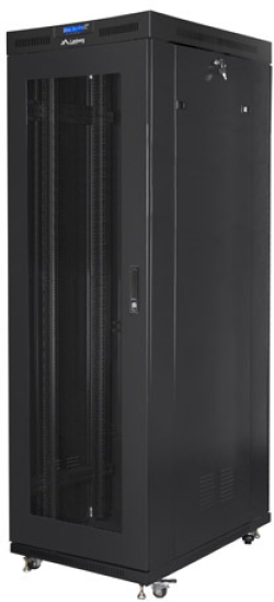Шкаф за техника - Rack Lanberg rack cabinet 19" free-standing 42U-800x1000 (flat pack) with mesh door lcd black v2