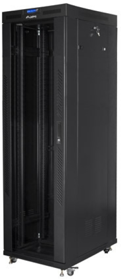Шкаф за техника - Rack Lanberg rack cabinet 19" free-standing 42U-800x800 (flat pack) with glass door lcd black v2