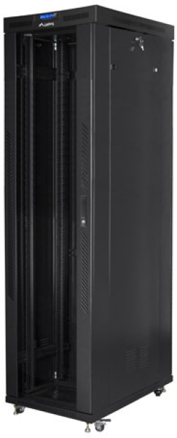 Шкаф за техника - Rack Lanberg rack cabinet 19" free-standing 47U-800x1000 (flat pack) with glass door lcd black v2