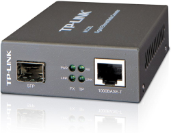 Медия конвертор Media Filter TP-Link MC220L, 1000Mbps RJ45 to 1000Mbps SFP slot supporting MiniGBIC modules, switching power adapter