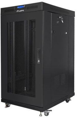 Шкаф за техника - Rack Lanberg rack cabinet 19" free-standing 22U-800x800 (flat pack) with glass door lcd black v2