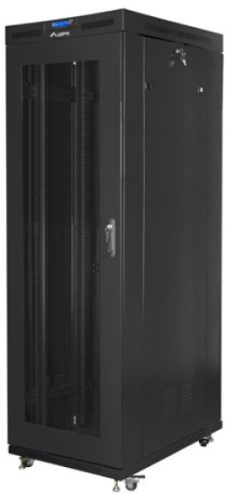 Шкаф за техника - Rack Lanberg rack cabinet 19" free-standing 27U-800x1200 (flat pack) with mesh door lcd black