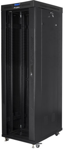Шкаф за техника - Rack Lanberg rack cabinet 19" free-standing 42U-600x1000 (flat pack) with glass door lcd black v2
