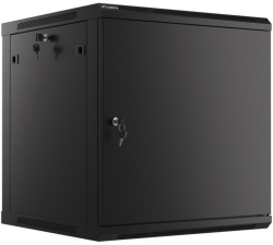 Шкаф за техника - Rack Lanberg rack cabinet 19" wall-mount 12U-600x600 for self-assembly with metal door black (flat pack)